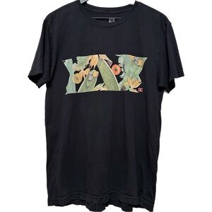 Y2K DC Shoes Black Skate Skateboard Tropical Graphic Tee / T-shirt
